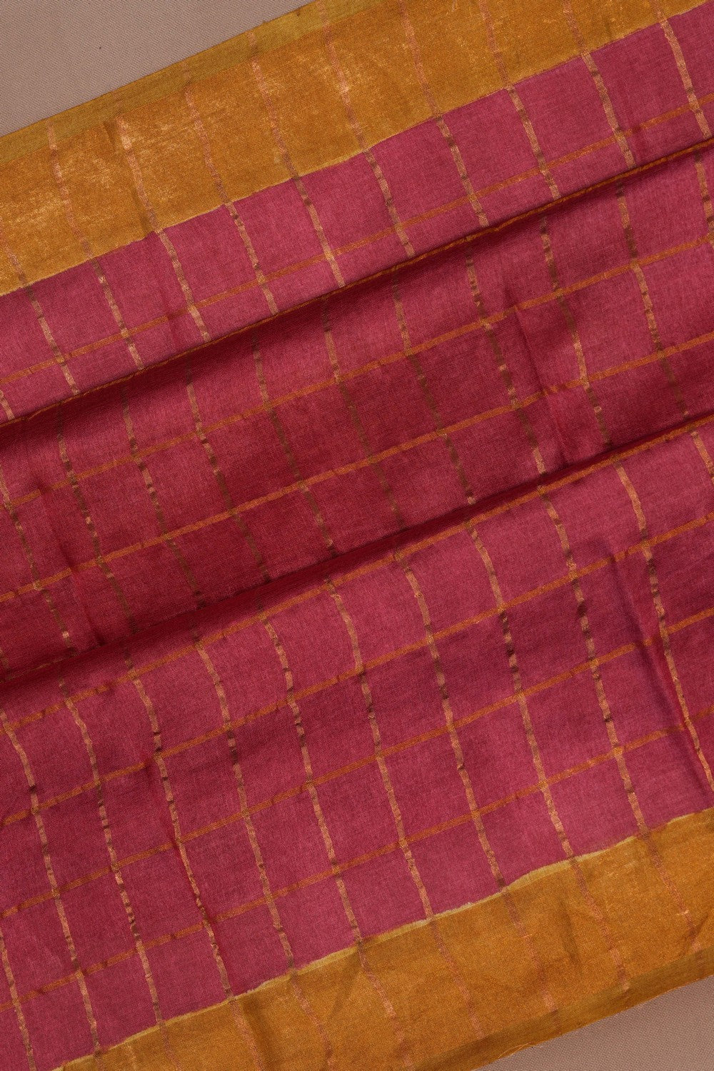 Image of A Tussar Red Saree